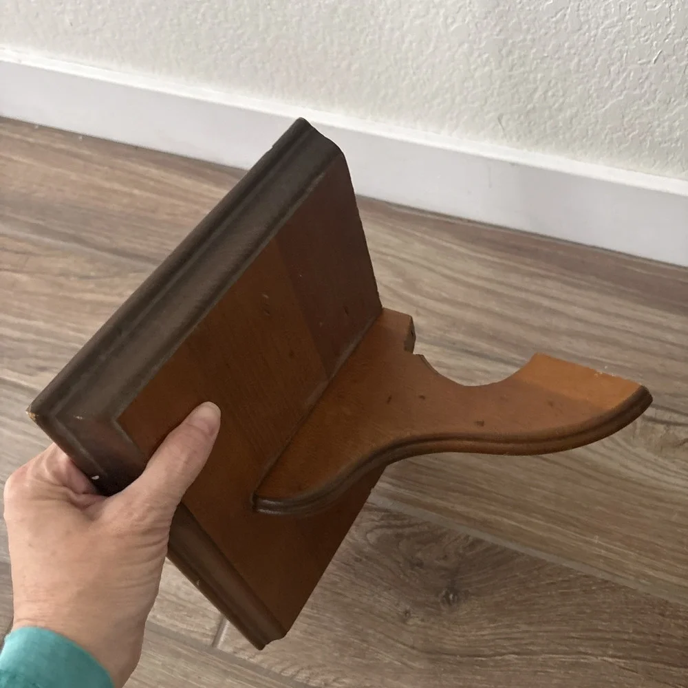 Vintage Solid Wood Wall Shelf Open Face Mid Century‎ Style 12